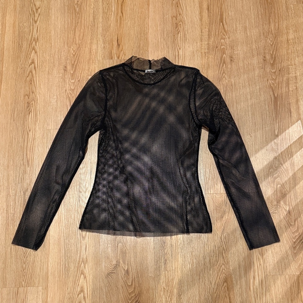 Free People Black Mesh Women's Top